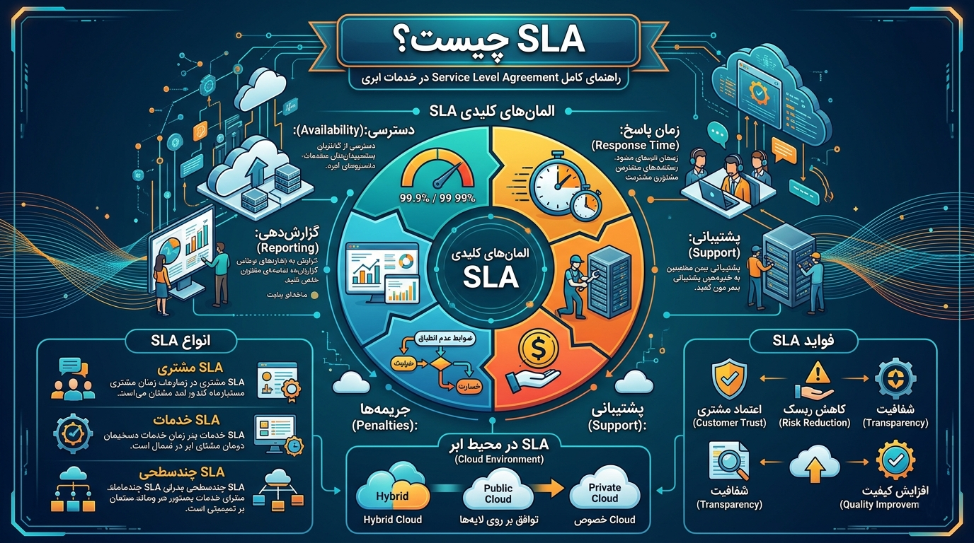 SLA چیست؟ راهنمای کامل Service Level Agreement در خدمات ابری
